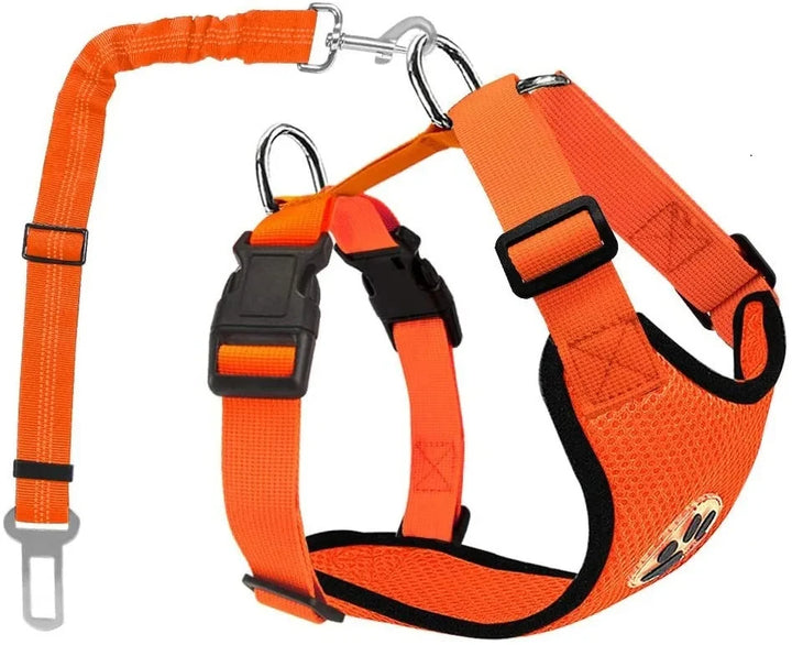 Dog Car Harness Seatbelt Set – Safe & Comfortable Travel for Your Pet