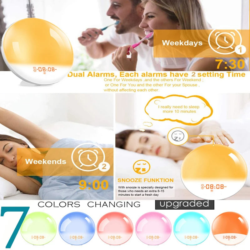 Wake Up Light Sunrise Alarm Clock with Simulation