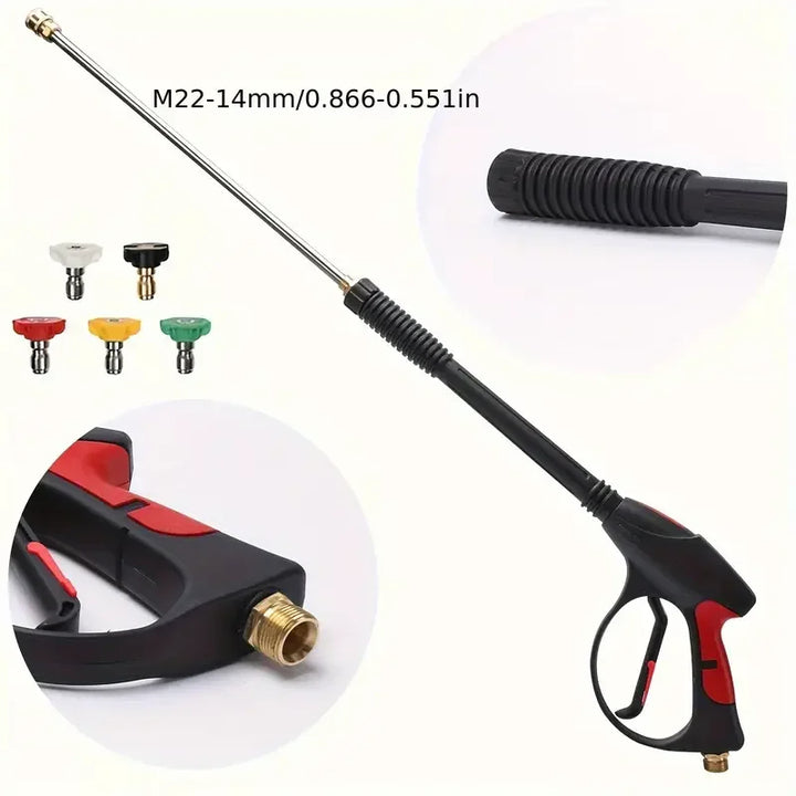 High Pressure Cleaning Water Gun with Quick Connect & 5 Nozzles