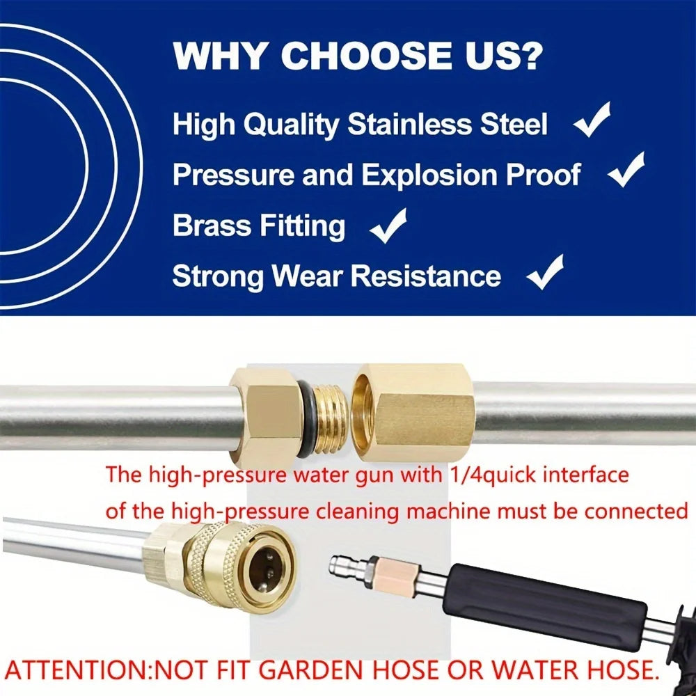 4000 PSI High Pressure Washer Extension Wand – 10pcs Set with Quick Connect Nozzles