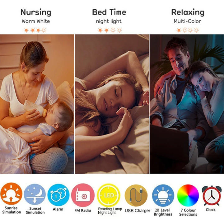 Wake Up Light Sunrise Alarm Clock with Simulation