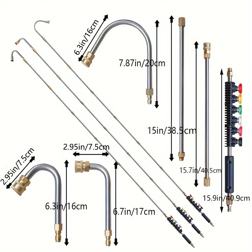 4000 PSI High Pressure Washer Extension Wand – 10pcs Set with Quick Connect Nozzles
