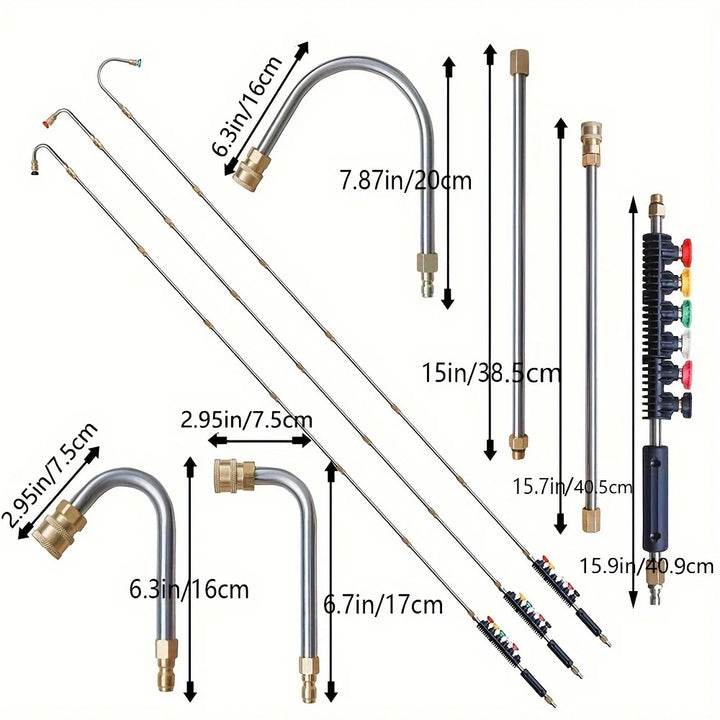 4000 PSI High Pressure Washer Extension Wand – 10pcs Set with Quick Connect Nozzles